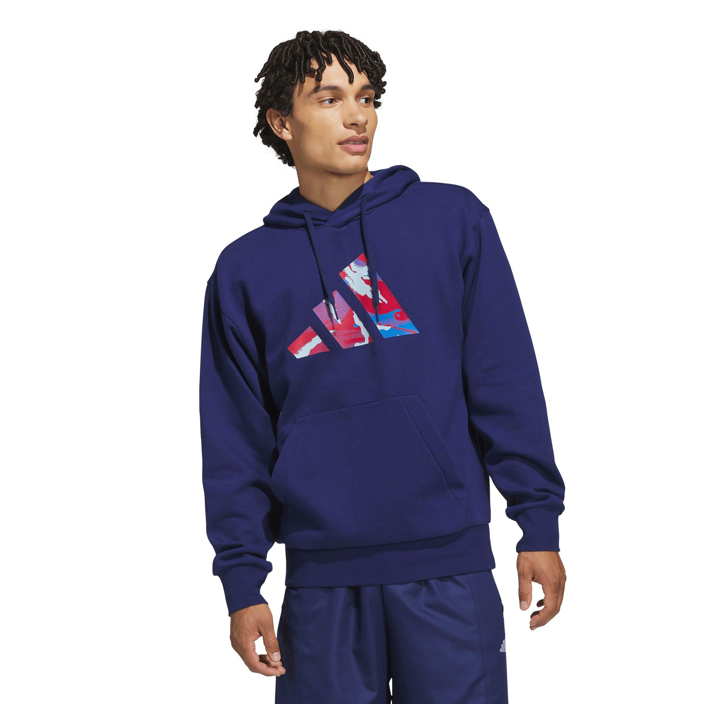 adidas Men's Camo Big Logo Graphic Hoodie - Dk Blue - DK BLUE